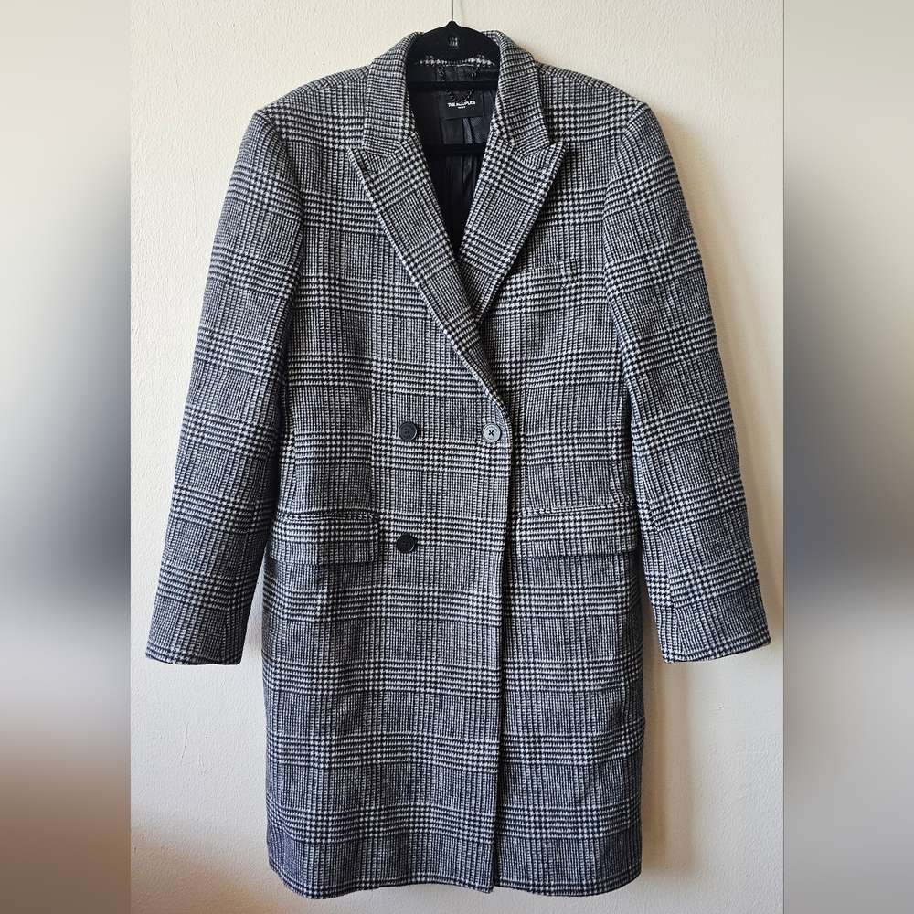 The Kooples Black and White Plaid Blazer